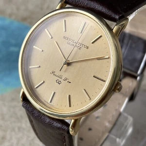 Solvil Et Titus Uhr Vintage 90er Champagner Zifferblatt vergoldet 33mm Gehäuse - Bild 1 von 8