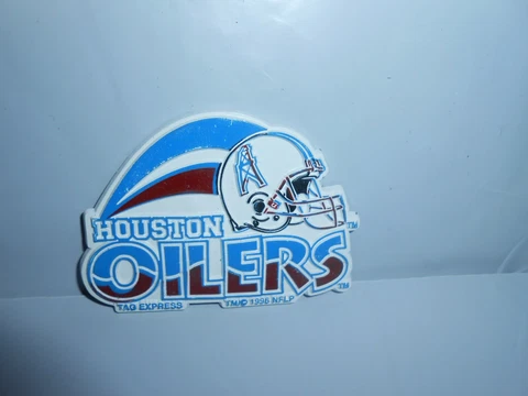 1 VTG 1996 HOUSTON OILERS NFL FOOTBALL TAG EXPRESS RUBBER STANDING BOARD MAGNET Cover