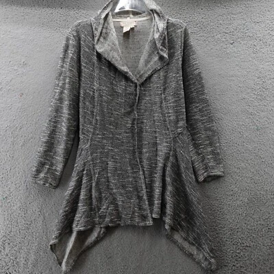 Cárdigan suéter con capucha Max Studio para mujer talla mediana gris informal damas Foto 1 de 4