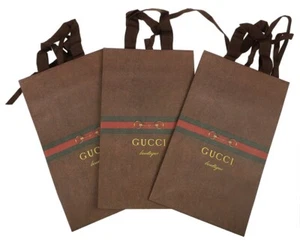 AUTH GUCCI LIMITED ADD 3 PC HORSEBIT SHOPPING GIFT  PAPER BAGS 11.5”x 6.75”x 4” - Picture 1 of 2