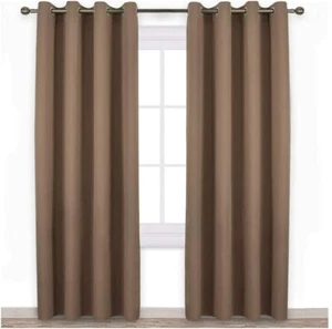 Floweroom Room Darkening Curtains,Thermal Insulated, Cappucci, 52"x84" Two Panel - Picture 1 of 2