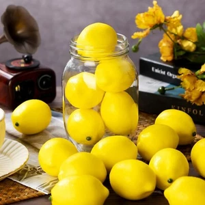 π 65 Artificial Lemons 3.1 x 2.1 Inch Table Gifts Wreath Garland Vase - Picture 1 of 6