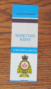 CANADIAN FORCE BASE BADEN SOELLINGEN MATCHBOOK COVER: GERMANY MATCHCOVER -B3 - Picture 1 of 2