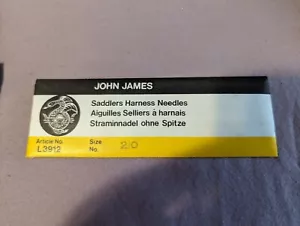 John James Saddlers Geschirr Nadeln Größe 2/0 L3912 (25) JJ Nadeln - Bild 1 von 2