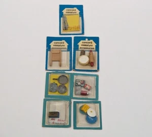 Vintage Concord Miniature Dollhouse Kitchen Laundry Bathroom Accessories NEW - Picture 1 of 9
