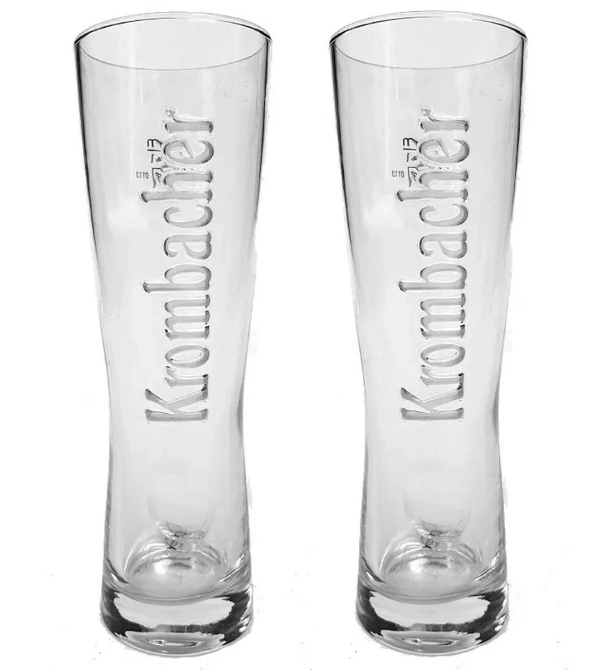 KROMBACHER 2 vasos de cerveza con logotipo en relieve 420 ml BNWOB MAN CAVE ALEMANIA Foto 1 de 1