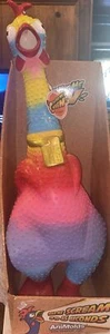 Giant Tie Dye Rubber "Hug Me" Chicken 28 in. Tall Working Condition Pre-Owned - Picture 1 of 9