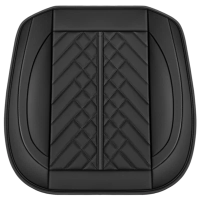 Seat Cover Cushion Protector PU Leather Black Pad For Standard Car Accessories - Image 1 of 4