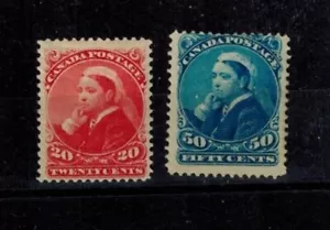 Canada Widow's Weeds SG 115-116 20 & 50 Cents MOG VF Pair CV L525 - Picture 1 of 2