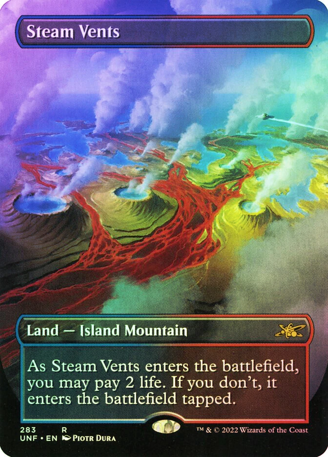 MTG FOIL Steam Vents Borderless  - Unfinity #283 - Image 1 of 1
