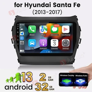 32GB Android 13 CarPlay Car GPS Stereo Radio WIFI For Hyundai Santa Fe 2013-2017 - Bild 1 von 15