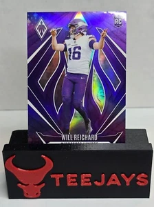 2024 Panini Phoenix Will Reichard Rookie RC #247 Minnesota Vikings Purple Fade - Foto 1 di 2