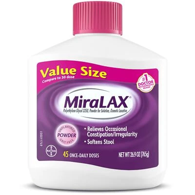 Miralax Polvo Laxante 26.9 Onzas No Estimulante Alivio del Estreñimiento Desintoxicación Foto 1 de 4