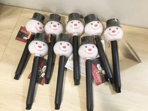 8 New Alpine Solaris Snowman Solar Pathway Stake Lights Holiday Outdoor Decor - Picture 1 of 8