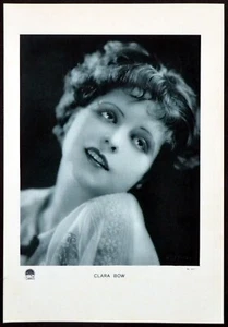 CLARA BOW 1927 PARAMOUNT PHOTOGRAVURE PORTRAIT - Foto 1 di 1