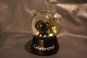 At Home International 2000 Revolving Musical 6" Snow globe Auld Lang Syne - Picture 1 of 5