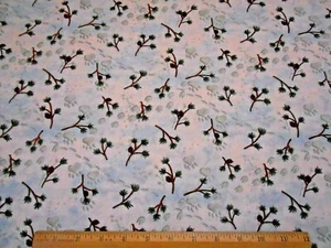Christmas Fabric By Yard Moose Animal Prints Pine on Cream SSI Cotton #30 Vtg #C - Picture 1 of 2