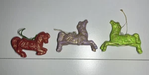 Carrousel vintage cheval céramique multicolore rare ornements uniques années 1990 - Photo 1/4