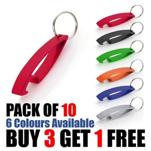 10 x Metal Bottle Opener Keyring Key Rings Bar Beer Best Man Gift Wedding Favour - Picture 1 of 18