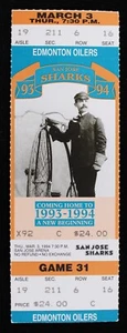 1994 Edmonton Oilers vs. San Jose Sharks San Jose Arena Full Ticket - Bild 1 von 1