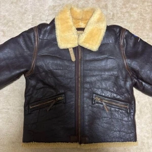 Buzz Rickson D 1 Flight Leather Jacket Brown Men's Size S Long Sleeves Used - Picture 1 of 17