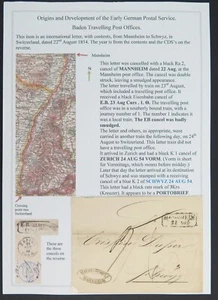 Vorphila German Postal History Mannheim to Schwyz 1854 TPO - Picture 1 of 9