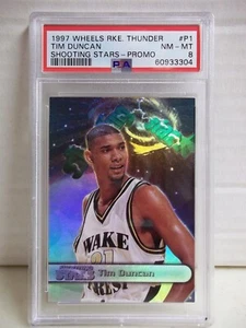 1997 Wheels Tim Duncan Rookie PSA NM-MT 8 Card #P1 HOF NBA San Antonio Spurs  - Picture 1 of 5
