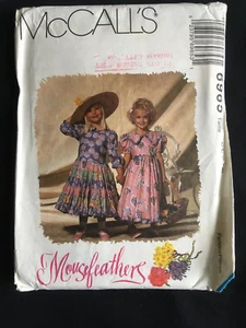VTG 1990s McCalls 6965 Girls Ruffled Dresses Mousefeathers Sz 6-7-8 - Picture 1 of 4