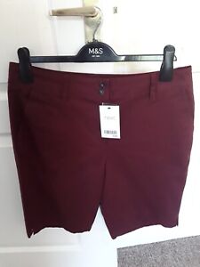 Ladies claret/burgundy knee length shorts size 12 by Next New with tags