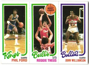 1980-81 Topps - Reggie Theus, Phil Ford, John Williamson #252-43-127 - EX - Foto 1 di 2