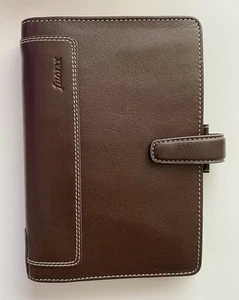 Filofax Holborn Brown Leather Organiser with Ruler And Some Inserts 19cm X 13cm - Picture 1 of 24