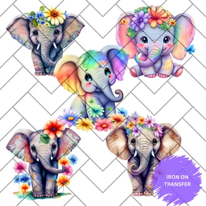 Süßer Baby Elefant Bügeltransfer - 5 Designs zur Auswahl - Bild 1 von 6