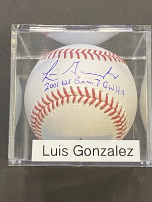 Luis Gonzalez Autographed Rawlings Baseball Beckett COA 2001 WS Inscripton - Image 1 of 4