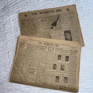 Lot of  2 VTG NEWSPAPERS Modesto Bee Jun 1956 Marilyn Monroe, Andrews Sisters - Picture 1 of 3
