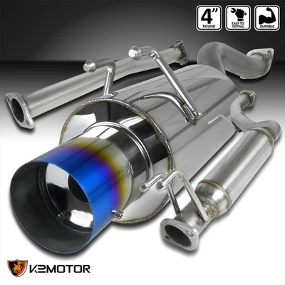 Fits 2006-2011 Honda Civic Si 2Dr Coupe Exhaust Catback System Burnt Tip Muffler - Image 1 of 4