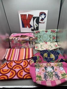 7 Bags:  6 -Estee Lauder Rose Print  Makeup Bag  with Zipper And 1- Kate Spade - Picture 1 of 10