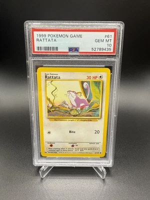 1999 POKEMON SET UNLIMITED #61/102 COMMON RATTATA PSA 10 GEM MINT - Image 1 of 2