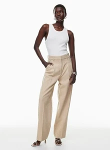 Pantalone Aritzia Wilfred The Effortless nuovo con etichetta, taglia 10 nuovo 30x32 Heather Oat beige - Foto 1 di 20