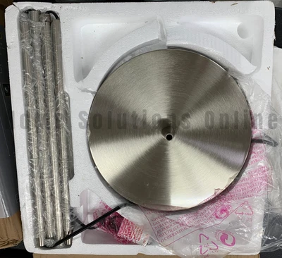 Lámpara de pie Pottery Barn Adesso Harper 300 vatios con pantalla acero satinado 71" #U154 Foto 1 de 4