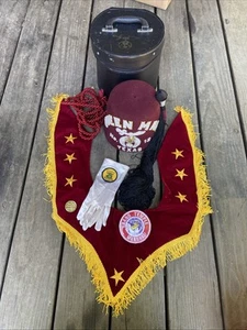 Elks Lodge Ceremonial Collar-Velvet-yellow Trim Stars Queen Mary Fez Masonic - Picture 1 of 20