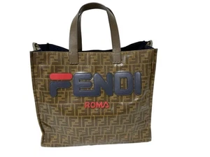 Fila/Mania Shopper Tote Brown/Zucca Pattern 2-Way Bag Fendi Fila Collaboration - Picture 1 of 10