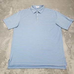 Camisa Polo Peter Millar Para Hombres XL Azul Blanco Rayas Verano Comodidad Quail Creek - Imagen 1 de 13