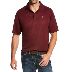 Ariat Tek Heat Series Poloshirt Herren Größe L weinrot rot - Bild 1 von 14