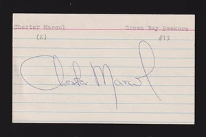 Chester Marcol (debut 1972) PACKERS OILERS FIRMADO AUTÓGRAFO AUTOMÁTICO 3x5 índice certificado de autenticidad - Imagen 1 de 1