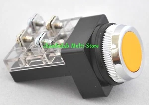 One New Momentary Pushbutton Switch 1NO+1NC Yellow - Picture 1 of 2