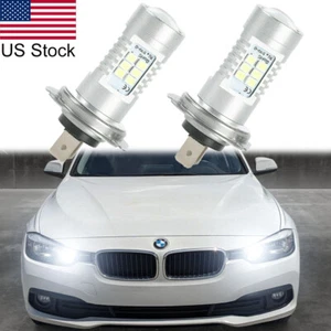 2PCS H7 LED Super White High Beam DRL Light Bulbs For BMW E46 330i 325i 323i Etc - Picture 1 of 10
