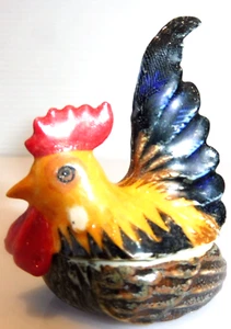 KLIMA K646 Boîte en porcelaine - POULE OU COQ CHICKEN ROOSTER - Picture 1 of 6