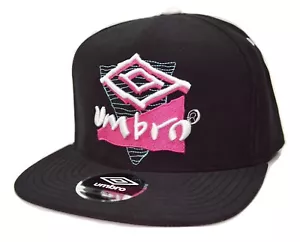Gorra de fútbol ajustable con logotipo retro negro correa billete plano sombrero - Imagen 1 de 7