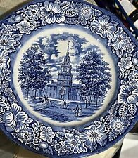 Liberty Blue Dinner Plate Independence Hall 10 inch Staffordshire England