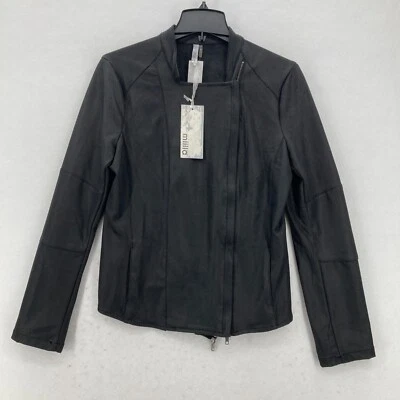 Miilla David Sueded Asymetrical Jacket Women's Large Black Full Zip Stitch Fix - Image 1 of 4